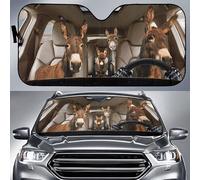 Parasol para Parabrisa Portátil Paraguas Luna De Coche Plegable Protección Solar para El Parabrisas Universal para Vehículos Camión Familia De Burros Felices sobre Ruedas En Un Día Soleado M