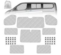 Parasol para Parabrisas Compatible con Ford Transit Custom LWB 2012-2022, 8 Piezas Protector de Parabrisas, Juego de Parasol Térmico Interno con Bolsa de Almacenamiento, 100% Oclusión