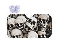 Parasol para parabrisas con estampado de calavera mexicana para coche. Reflectante UV y escudo térmico con mantiene el interior fresco universal para sedanes