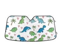 Parasol para parabrisas de coche con diseño de dinosaurios, color azul y verde, reflector UV y calor, protege tu coche, 57 x 31.5 pulgadas