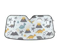 Parasol para parabrisas de coche con diseño de dinosaurios de dibujos animados, reflector UV y calor que mantiene tu vehículo fresco, 57 x 31.5 pulgadas