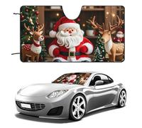 Parasol para parabrisas de coche con diseño de muñeco de Papá Noel, mantiene el interior del coche fresco, 51 x 28 pulgadas, parasol plegable para ventana delantera, escudo térmico para SUV, camión
