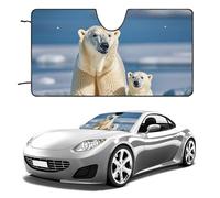 Parasol para parabrisas de coche con diseño de osos polares que mantienen el interior del automóvil fresco, 51 x 28 pulgadas, plegable, protector térmico para SUV, camión, bloquea los rayos UV