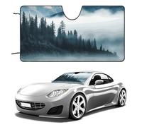 Parasol para parabrisas de coche con paisaje de montañas nieblas que mantiene el interior del automóvil fresco, 51 x 28 pulgadas, parasol plegable para ventana delantera, escudo térmico para SUV
