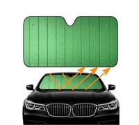 Parasol para parabrisas interior plegable - Cubre sol de coche UV con ventosas y elásticos, protección solar para salpicadero y asientos, universal para coches SUV y furgonetas (verde)