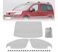Parasol para Parabrisas para 2008-2018 Peugeot Partner Citroen Berlingo, 3 PCS Juego de Parasol Térmico Interno, Ofrece Privacidad y Protección Solar Eficaz