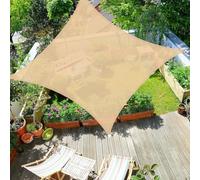 Parasol para patio al aire libre, 2.5 x 3.5 pulgadas, color beige, polietileno de alta densidad, transpirable, rectangular, 98% de bloqueo UV, toldo con bordes curvos, tela permeable