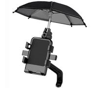 Parasol para teléfono Celular, Soporte para teléfono móvil con sombrilla a Prueba de Lluvia, con sombrilla Universal Anti Vibración para Espejo retrovisor, Negro (B)