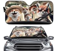 Parasol Parabrisas Delantero Divertido Conductor de Fox Family Parasol M | Parabrisas Delantero Parasol Coche Parabrisas Bloquea los Rayos UV Universal Parasol para Ventana Delantera Coche