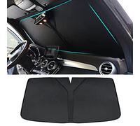 Parasol Parabrisas Delantero para Coche, Parasol para Coche para VW Golf Sportsvan 2014-2018 Paraguas Parasol Coche, Evita Arañazos Parasol Plegable Protección UV Paraguas,Black