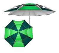 Parasol Paraguas de Pesca Verde Paraguas de Pesca, Paraguas de Playa al Aire Libre livianas a Prueba de Viento con Bolsa de Transporte y Poste de Aluminio de inclinación (tamaño: 240 cm)
