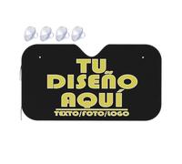 Parasol Personalizado Coche Imprime Cualquiera de Tus diseños Fotos Textos o Logotipos Personalizada Parasol Coche Delantero Plegable con Anti UV Rayos Negro M