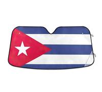 Parasol personalizado para parabrisas de automóvil, diseño de bandera de Cuba, lindo parasol plegable para ventanas delanteras, M, 55 x 27.6 pulgadas