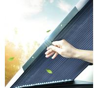 Parasol Plegable Coche,Parasol Retractil Coche Delantero,Parasol Ventanas Traseras Coche,Parabrisas Delantero y Trasero - con ventosas,Anti UV,para Mayoría de Coches,SUV (70×140cm/27.6×55in)
