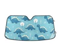 Parasol plegable para parabrisas de coche, diseño de dinosaurios de dibujos animados, bloquea los rayos UV, mantiene tu vehículo fresco, 53 x 23.5 pulgadas