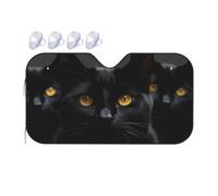 Parasol plegable para parabrisas de coche, diseño de ojos de gato negro, para la mayoría de los coches, accesorios universales para el interior del vehículo, protector de visera mediano