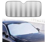 Parasol plegable para parabrisas de coche, lámina de aluminio reflectante, aislamiento térmico, protección solar para luna delantera y trasera, plata, 130 x 60 cm