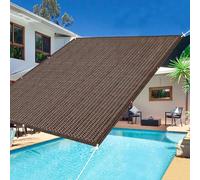 Parasol rectangular para balcón, terraza y jardín, 2 x 2 m, 3 x 4 m, 4 x 4 m, 90 % de protección UV, borde de malla plegable grueso, ligero, duradero, color marrón, 5 x 8 m