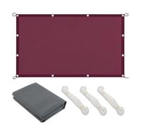 Parasol rectangular resistente a la intemperie, 95 % de bloqueo UV, para jardín, balcón, balcón, pantalla de privacidad con cuerda gratuita, ideal para patios, fiestas (rojo, 1,5 m x 5 m)