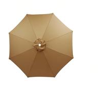 Parasol Reemplazar la Tapa para Jardín, Tela de Repuesto para Sombrilla 8 Varillas, Protección UV Toldo de Repuesto 200/230/250/280/300cm para Parasol(Caqui,8ribs: 2.3m/7.5ft)