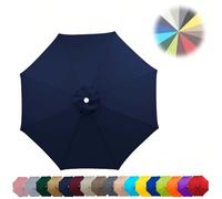 Parasol Reemplazar la Tapa para Jardín, Tela de Repuesto para Sombrilla 8 Varillas, Protección UV Toldo de Repuesto 200/230/250/280/300cm para Parasol(Azul Marino,8ribs: 2.3m/7.5ft)