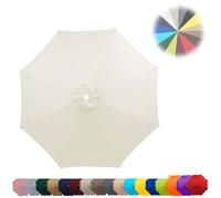 Parasol Reemplazar la Tapa para Jardín, Tela de Repuesto para Sombrilla 8 Varillas, Protección UV Toldo de Repuesto 200/230/250/280/300cm para Parasol(Blanco,8ribs: 2.3m/7.5ft)