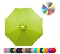 Parasol Reemplazar la Tapa para Jardín, Tela de Repuesto para Sombrilla 8 Varillas, Protección UV Toldo de Repuesto 200/230/250/280/300cm para Parasol(Pasto Verde,8ribs:3m/9.8ft)