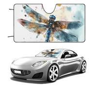 Parasol reflectante universal para parabrisas de coche, sedán, SUV, camión, diseño de libélula, para ventanas delanteras, plegable, bloquea los rayos UV y mantiene el interior fresco, 5