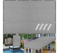 Parasol resistente al viento para balcón, 80 x 400 cm, protección de privacidad para exteriores, con ojales y lazo, ajuste personalizado para jardín y terraza, color gris claro, duradero y elegante