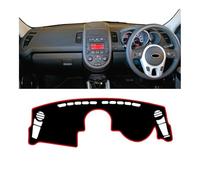 Parasol Salpicadero Coche Compatible Con Kia Para Soul AM 2009 2010 2011 2012 2013 Alfombrillas para salpicadero y parasol Protector de luz Alfombras panel instrumentos(A RHD Red side)