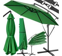 Parasol semáforo aluminio verde Ø300cm protección UV 50+ con funda