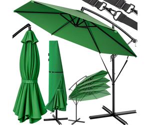 Parasol semáforo aluminio verde Ø300cm protección UV 50+ con funda