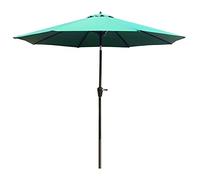 Parasol Umbrella 2.7m Beach Patio Umbrella, Outdoor Sun Protection Parasol with Hand-Crank Lift and 8 Sturdy Ribs, Weather-Resistant (Color : Green)