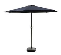 Parasol Umbrella 9ft Patio Umbrella, Heavy-Duty Large Protective Cover with 8 Sturdy Ribs, Easy to Operate Handle Crank, Not Included Base (Color : Black)