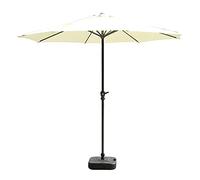 Parasol Umbrella 9ft Patio Umbrella, Heavy-Duty Large Protective Cover with 8 Sturdy Ribs, Easy to Operate Handle Crank, Not Included Base (Color : Beige)