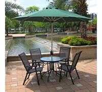 Parasol Umbrella Dock Pool Patio Umbrella with Quite Sturdy Cement Base, Thick Polyester Fabric and Crank Lift Handle, for Garden Deck (Color : Green)