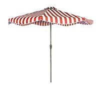 Parasol Umbrella Outdoor Striped Market Table Umbrella, 9ft Garden Parasol Umbrellas with 8 Sturdy Iron Ribs, Sun Shade For Patio Yard Beach Dock (Color : Red+White)