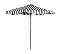 Parasol Umbrella Outdoor Striped Market Table Umbrella, 9ft Garden Parasol Umbrellas with 8 Sturdy Iron Ribs, Sun Shade For Patio Yard Beach Dock (Color : Black+White)