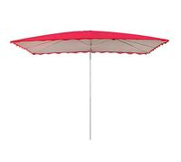 Parasol Umbrella Rectangular Parasol Umbrella 10ft, Large Outdoor Steel Porch Umbrellas with 6 Ribs, for Restaurant Cafe, Excl. Base (Color : Red)