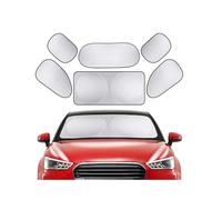 Parasol Ventana Lateral Coche Accesorios para Parasol de Coche, Juego de Seis Piezas, protección UV, Aislamiento térmico, Cubiertas para Parabrisas Delantero, Montaje con Ventosa Tapa Sol Coche