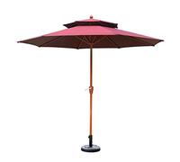 Parasols 2.7M Circle Patio with Winding Crank - Sun Shade Umbrella for Outdoor, Garden, Beach, Pool Sunscreen (Color : Wine Red)