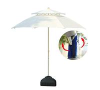 Parasols 7.5ft/230cm Outdoor Patio Garden Table Umbrella with Push Button Tilt, Perfect For Outdoor Yard, Beach Commercial Event Market, Camping, Pool Side (Color : Off-White, Size