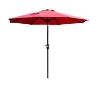 Parasols 9' Outdoor Garden Patio Umbrella UV70+, Crank and Tilt, Sun Shade For Outside Market Terrace Deck Yard Or Pool Side, Wine Red (Color : Wine Red, Size : 9ft/270cm)