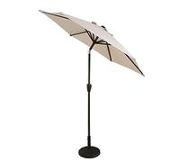 Parasols Beige Garden Patio Umbrella - 7ft / 2.25m Outdoor Umbrellas Round Sunscreen UV50+ Sun Shade for Beach/Pool/Deck/Backyard (Color : Beige, Size : 7ft/2.25m)