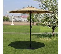 Parasols Market Patio Outdoor Umbrella Garden Lawn Table Sun Canopy Iron Pole Umbrella UV Protective 270cm*250cm (Color : Khaki)
