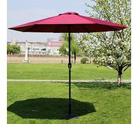Parasols Outdoor Umbrella Market Patio Garden Lawn Table Sun Canopy Iron Pole Umbrella UV Protective 270cm*250cm (Color : Wine Red)