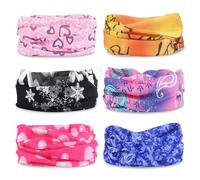 Parastar 6pañuelos multifuncionales para mujer y hombre, bandanas sin costuras, cinta para la cabeza, UV, yoga
