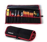PARAT Basic Roll-Up Case 20 - Bolsa enrollable para 20 herramientas de nailon, compacta bolsa de herramientas con cierre de ranura, rollo de herramientas vacío para artesanos, bolsa de herramientas