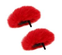 Paraviento Microfono Pelo 2 uds micrófono peludo viento Muff espuma de piel Artificial protección contra el, accesorios(Red)
