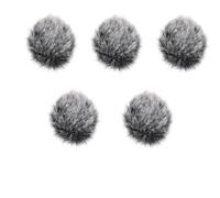 Paraviento Microfono Pelo Parabrisas peludos for exteriores, protector de viento for micrófono solapa Lavalier/Mini micrófonos, parabrisas Lavalier, 5 uds(5pcs Gray)